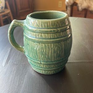 Vintage McCoy green barrel mug